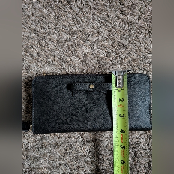 NWT Karl Lagerfeld Paris Black Bow Long Zipper Wallet Women's - Picture 7 of 7